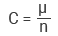The coefficient "C" in the Manning's equation